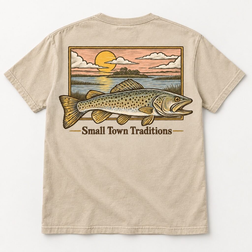 Sunset Trout Tee - Small Town Traditions Southern Apparel