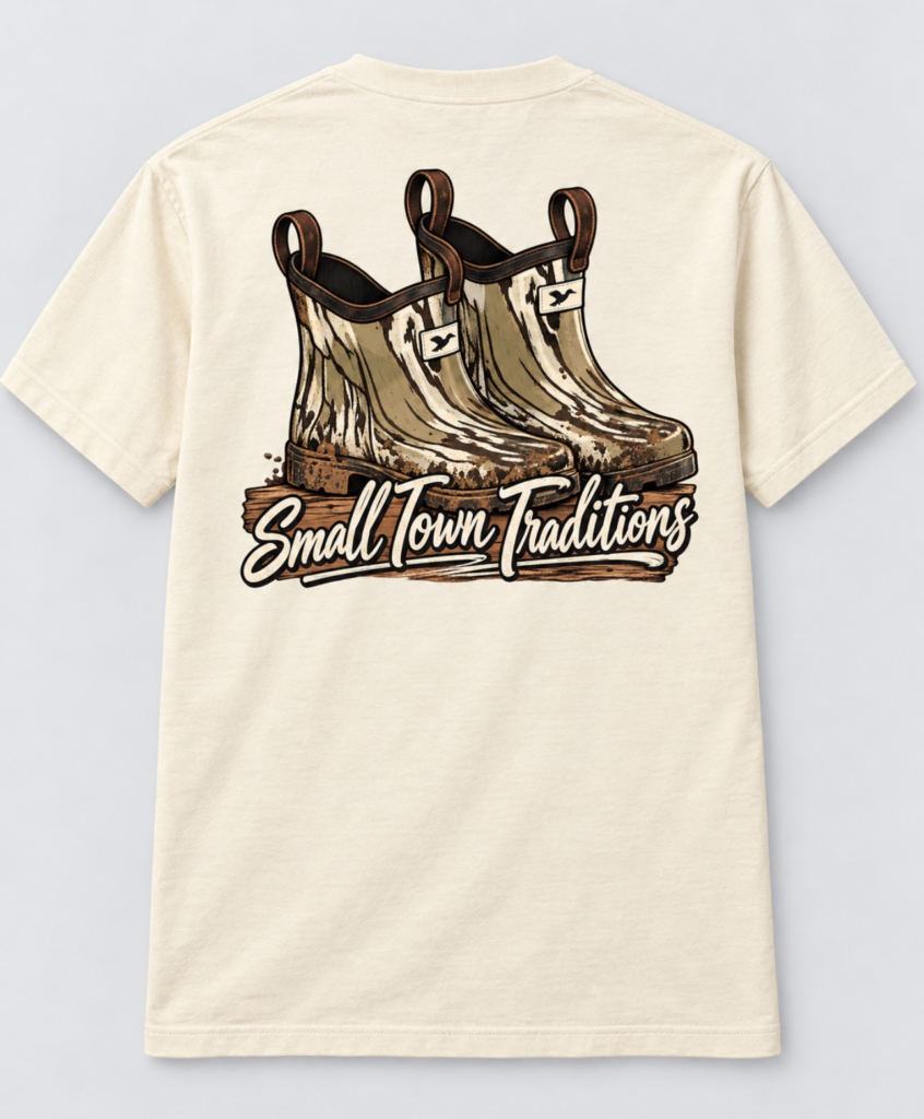 Mud Boots Tee - Small Town Traditions Southern Apparel