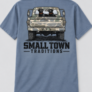 Camo Truck & Labs Tee - Slate Blue